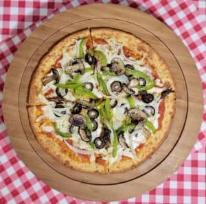 Little Ceasers Veggie Pizza on Whole Foods Cauliflower Pizza Crust